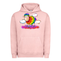 Pigment Salmon rainbow sheep pride Urban Hoodie - FaDigitalArtStudio