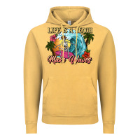 Vintage Mustard Life is a beach make waves skeleton Vintage Hoodie - NancyCooperArtShop
