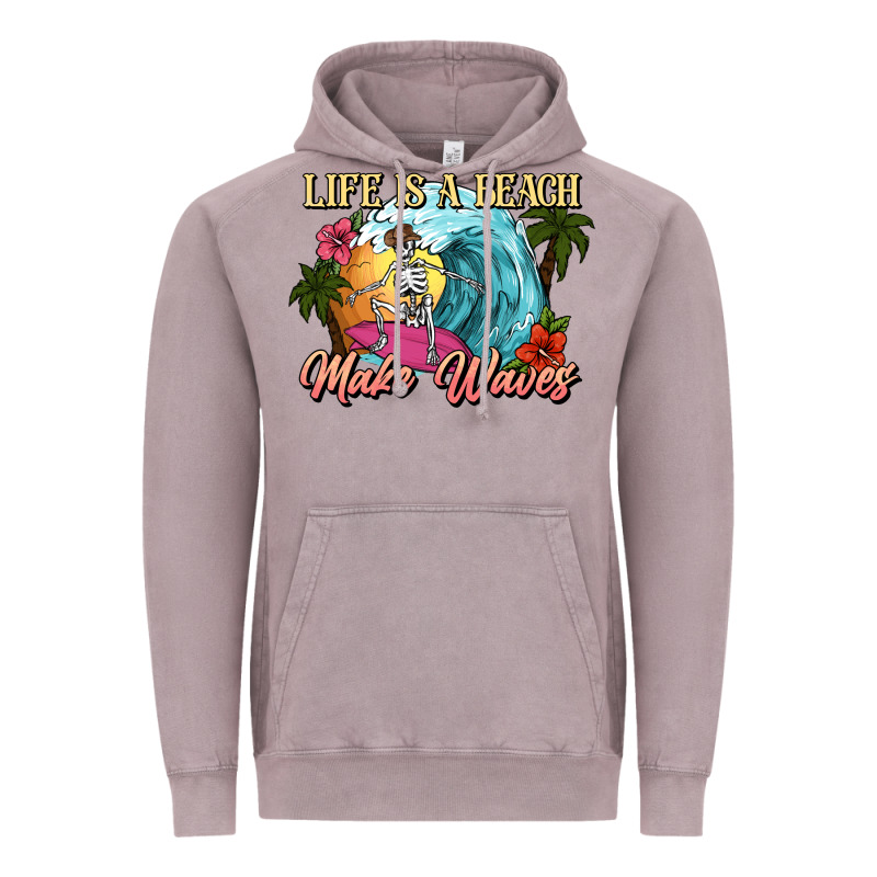 Life Is A Beach Make Waves Skeleton Vintage Hoodie by NancyCooperArtShop | Teevron