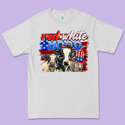 Red White Moo Premium Tee Designed By Adodesignshop