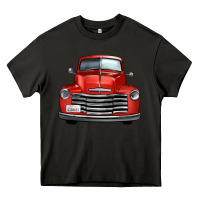 Asphalt western red truck front view Heavy Core Tee - FaDigitalArtStudio
