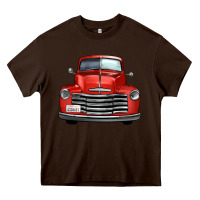 Chocolate Brown western red truck front view Heavy Core Tee - FaDigitalArtStudio