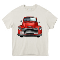 Cream western red truck front view Heavy Core Tee - FaDigitalArtStudio