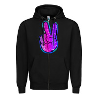 Black Mermaid Peace Sign Zipper Hoodie - Jasminsmagicworld