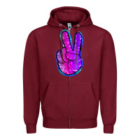 Burgundy Mermaid Peace Sign Zipper Hoodie - Jasminsmagicworld