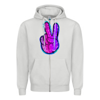 Dove Grey Mermaid Peace Sign Zipper Hoodie - Jasminsmagicworld