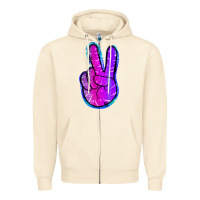 Sandshell Mermaid Peace Sign Zipper Hoodie - Jasminsmagicworld