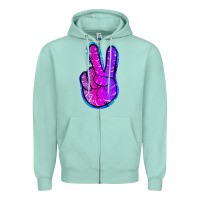 Mermaid Peace Sign Zipper Hoodie | Teevron