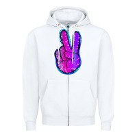 White Mermaid Peace Sign Zipper Hoodie - Jasminsmagicworld