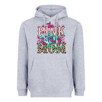 Heather Grey The pink is for my Mom Cancer Awareness Heavyweight Hoodie - HowdyJamesFarm