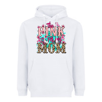 White The pink is for my Mom Cancer Awareness Heavyweight Hoodie - HowdyJamesFarm