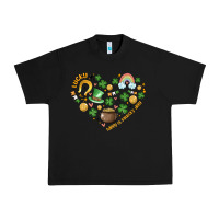 Black st patricks  hearts Urban Heavy Tee - MaliasSmallBusiness