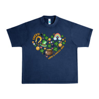 Navy st patricks  hearts Urban Heavy Tee - MaliasSmallBusiness