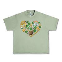 Oil Green st patricks  hearts Urban Heavy Tee - MaliasSmallBusiness
