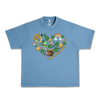 Pebble Blue st patricks  hearts Urban Heavy Tee - MaliasSmallBusiness