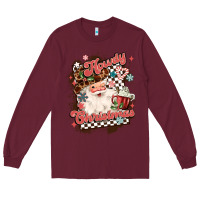 Burgundy western howdy christmas Long Sleeve Tee - MaliasSmallBusiness