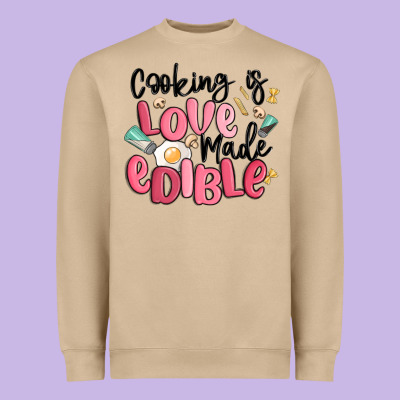 Cooking Is Love Made Edible Heavyweight Sweatshirt Designed By Maliassmallbusiness