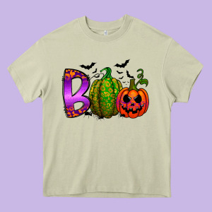 Boo Halloween Heavy Core Tee Designed By Racoondesign