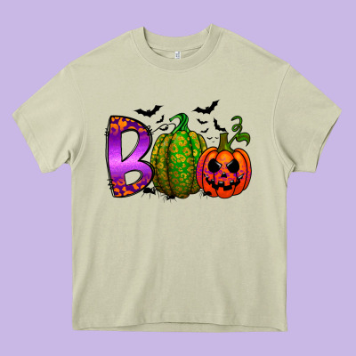 Boo Halloween Heavy Core Tee Designed By Racoondesign