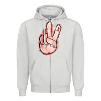Dove Grey Floral Argyle Peace Sign Zipper Hoodie - Jasminsmagicworld