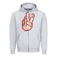 Heather Grey Floral Argyle Peace Sign Zipper Hoodie - Jasminsmagicworld