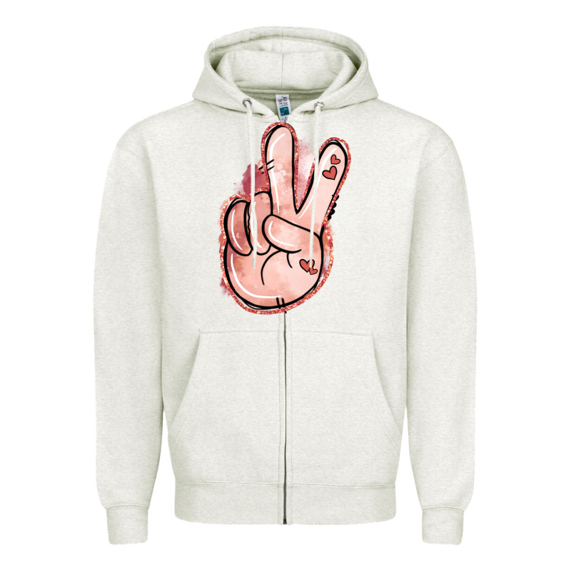 Floral Argyle Peace Sign Zipper Hoodie by Jasminsmagicworld | Teevron