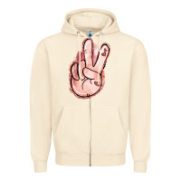 Sandshell Floral Argyle Peace Sign Zipper Hoodie - Jasminsmagicworld