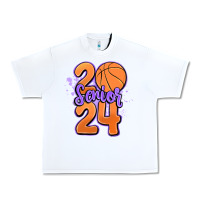 White senior 2024 basketball Urban Heavy Tee - MaliasSmallBusiness