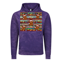 Cloud Purple christmas turquoise serape highland cow Vintage Hoodie - BarkalooDesign