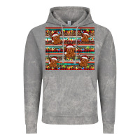 Cloud Rock christmas turquoise serape highland cow Vintage Hoodie - BarkalooDesign