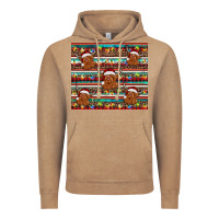 Vintage Coffee christmas turquoise serape highland cow Vintage Hoodie - BarkalooDesign