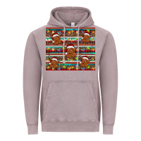 Vintage Zinc christmas turquoise serape highland cow Vintage Hoodie - BarkalooDesign
