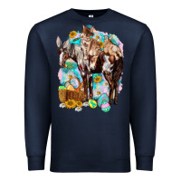 Navy Happy Easter Day Rodeo Premium Sweatshirt - HowdyJamesFarm
