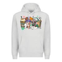 Dove Grey Cat coffee cups Premium Hoodie - HowdyJamesFarm