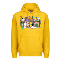 Lemon Cat coffee cups Premium Hoodie - HowdyJamesFarm