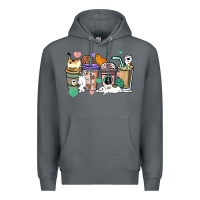 Rock Cat coffee cups Premium Hoodie - HowdyJamesFarm