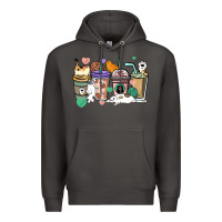 Smoke Cat coffee cups Premium Hoodie - HowdyJamesFarm