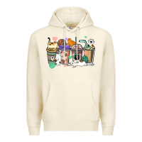 Tofu Cat coffee cups Premium Hoodie - HowdyJamesFarm