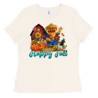 Bone happy fall scarecrow Ladies Tee - FaDigitalArtStudio