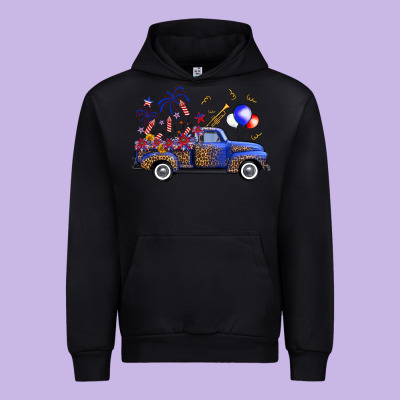 Western Truck Fourth Of July Urban Hoodie Designed By Fadigitalartstudio