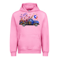 Fuchsia Pink Western Truck Fourth Of July Urban Hoodie - FaDigitalArtStudio