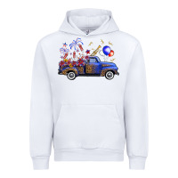 White Western Truck Fourth Of July Urban Hoodie - FaDigitalArtStudio