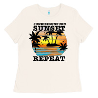 Bone sunrise sunburn sunset repeat Ladies Tee - JahusDesignShop