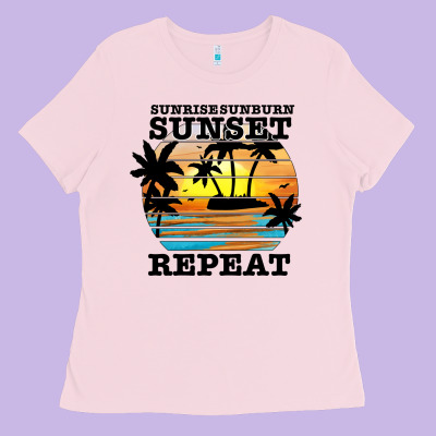 Sunrise Sunburn Sunset Repeat Ladies Tee Designed By Jahusdesignshop