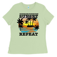 Matcha sunrise sunburn sunset repeat Ladies Tee - JahusDesignShop