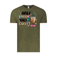 Vintage Olive half baddie half coffee Vintage Tee - MaliasSmallBusiness
