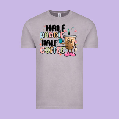 Half Baddie Half Coffee Vintage Tee Designed By Maliassmallbusiness