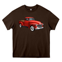 Chocolate Brown western red truck right 34 view 1 Heavy Core Tee - FaDigitalArtStudio