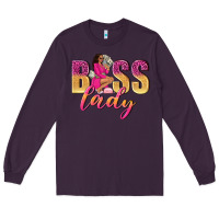 Plum boss lady afro woman Long Sleeve Tee - NancyCooperArtShop