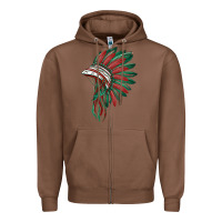 Chestnut american flag indian headdress Zipper Hoodie - BarkalooDesign